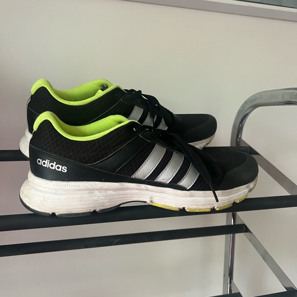 Adidas cloud foam city runners shoes lime green black bright neon athletic gym - Picture 4 of 8